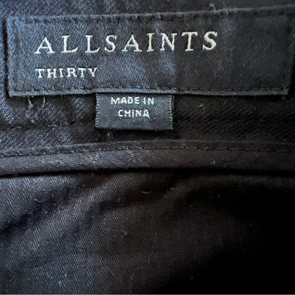 All Saints Slim Fit Cropped Tapered Wool Blend Pants - Picture 3 of 3